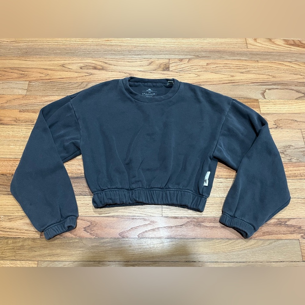 Adidas Women's Dark Gray Cropped Sweater Size XSmall
